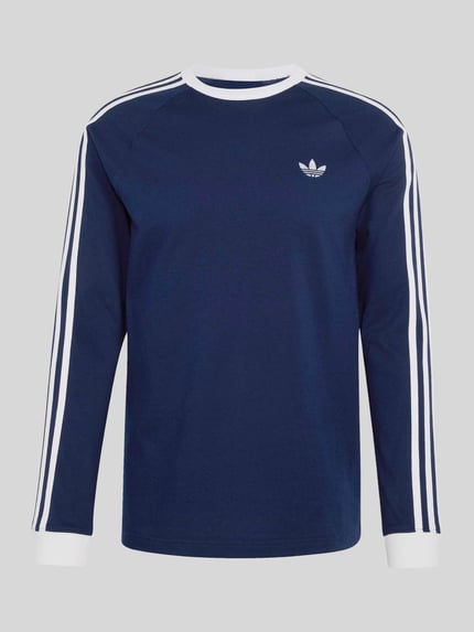 adidas Originals Regular Fit Langarmshirt aus reiner Baumwolle Marine 2