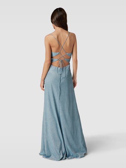 LUXUAR FASHION Midi-jurk met siergarnering Bleu - 5