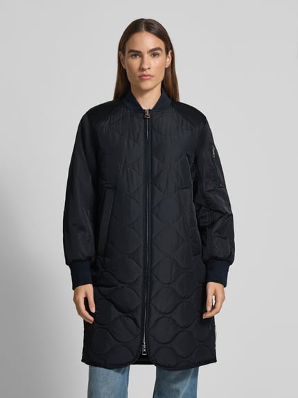 Marc O'Polo Regular fit lange blouson met opstaande kraag Marineblauw - 4