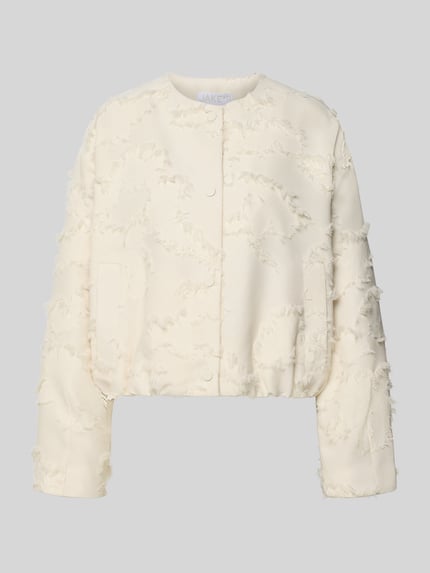 Jacke mit Rundhalsausschnitt und Fransen Shop The Look MANNEQUINE