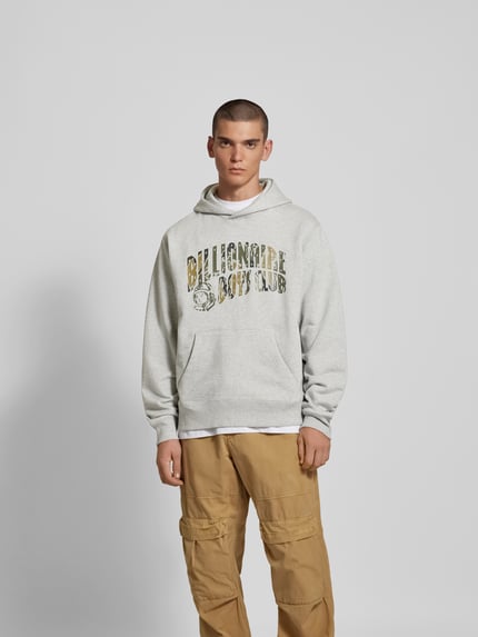 Billionaire Boys Club bluza z kapturem z nadrukiem z logo Jasnoszary 4