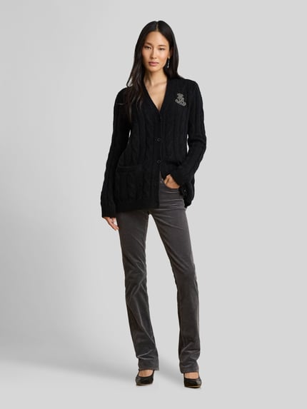 Lauren Ralph Lauren Cardigan aus Mohair mit Logo-Applikation Black 1