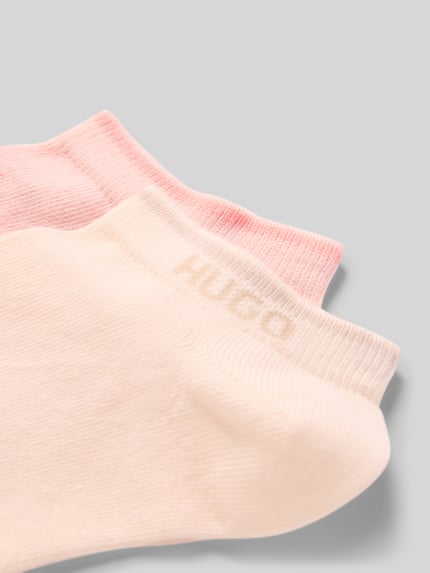 HUGO Skarpetki sneakersowe z nadrukiem logo w 2‑pakiecie Jasnoróżowy 2