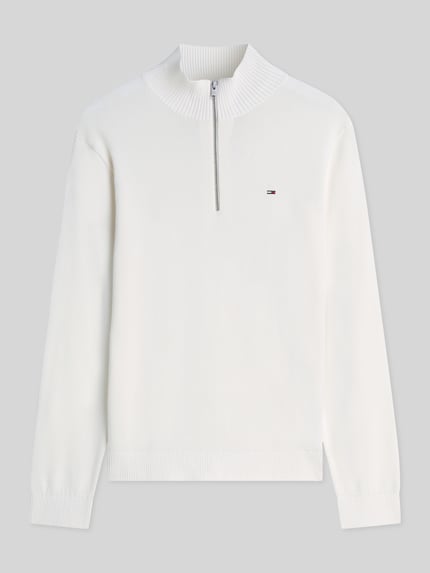 Tommy Jeans Slim Fit Troyer aus reiner Baumwolle Offwhite 2