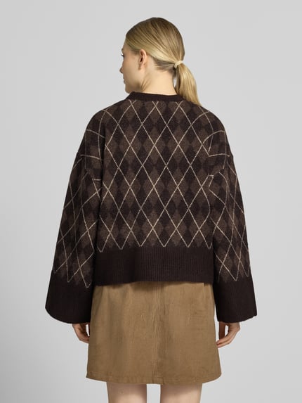 Neo Noir Relaxed Fit Pullover mit Woll-Anteil Dunkelbraun 5