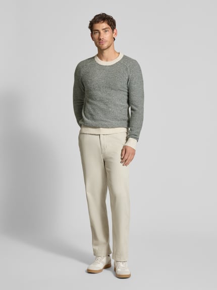 Selected Regular fit gebreide pullover met mix van alpaca en wol, model 'RAI' Donkergroen - 1