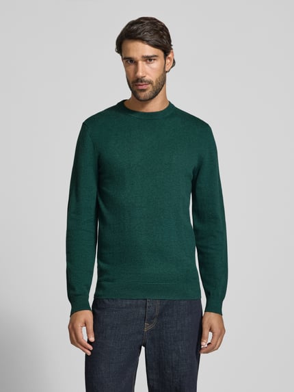 MCNEAL Strickpullover aus Baumwoll-Kaschmir-Mix mit Rundhalsausschnitt Neon Gruen Melange 4