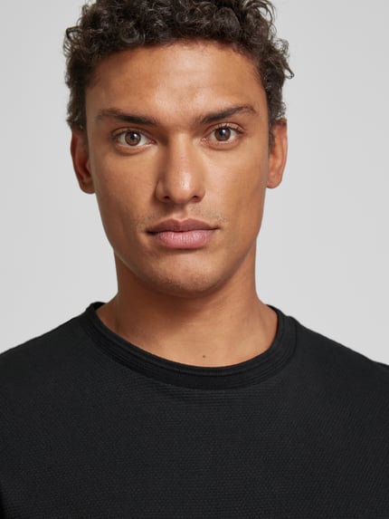 BOSS T-Shirt in unifarbenem Design Modell 'TIBURT' Black 3