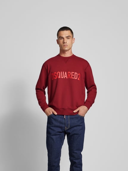 Dsquared2 Sweatshirt met labelprint Bordeaux - 4