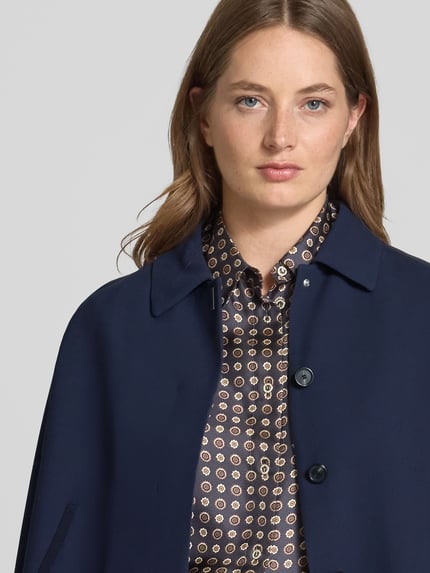 BOSS Regular fit korte blazer van pure viscose Marineblauw - 3