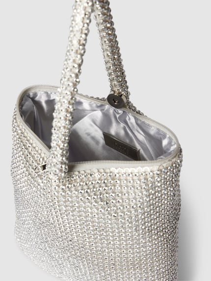 Jake*s Cocktail Bucket-Bag mit Strasssteinbesatz Silber 5