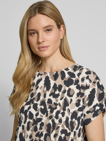 VILA Regular fit blouseshirt met ronde hals, model 'JOSA' Beige - 3
