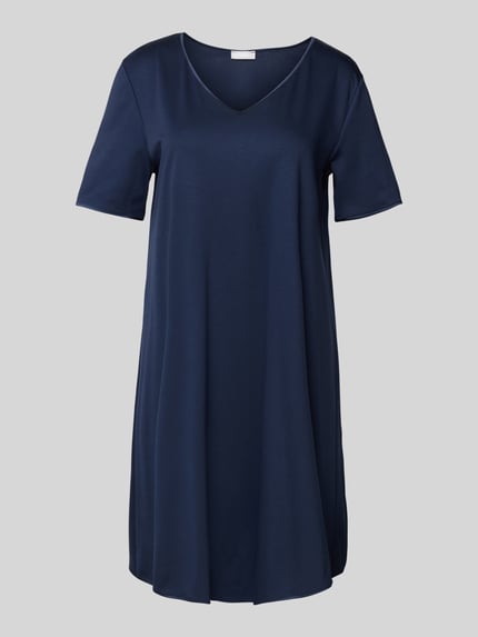 HANRO Nachthemd met V-hals Donkerblauw - 1