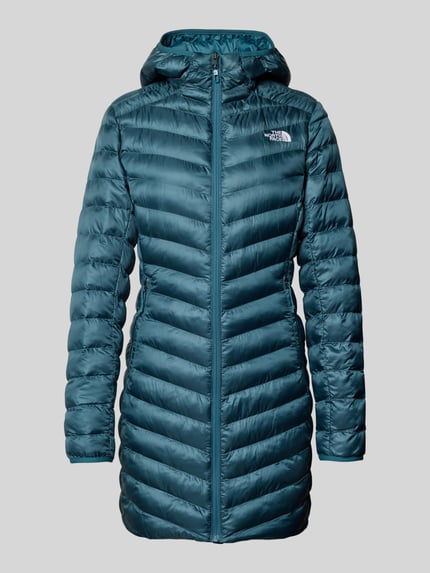 The North Face Gewatteerde lange jas met logostitching, model 'Huila' Blauw - 2