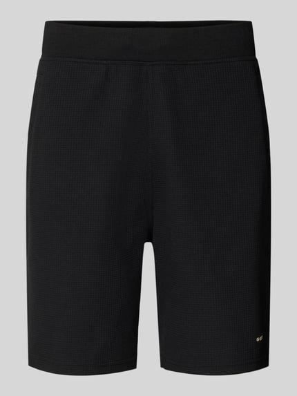 Produktfoto, Straight Fit Shorts mit Strukturmuster von G-Star Raw, schwarze Herren Shorts aus Elastischer-Material-Mix mit Logo-Detail, elastischer Bund, Bundweite 44 cm, Innenbeinlänge 20 cm