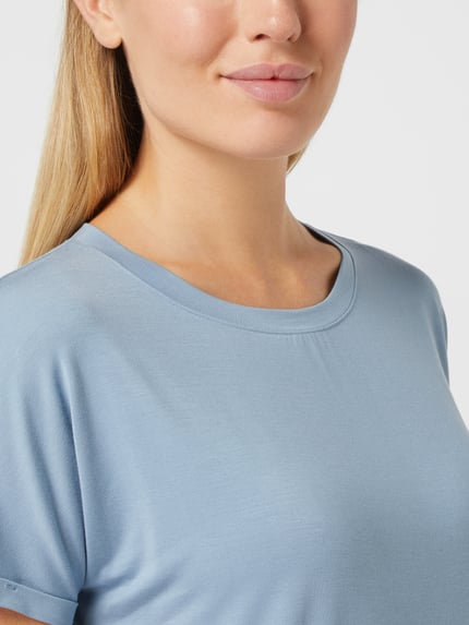 SKINY T-shirt z mieszanki wiskozy i elastanu model ‘Every Night In’ Niebieski 3