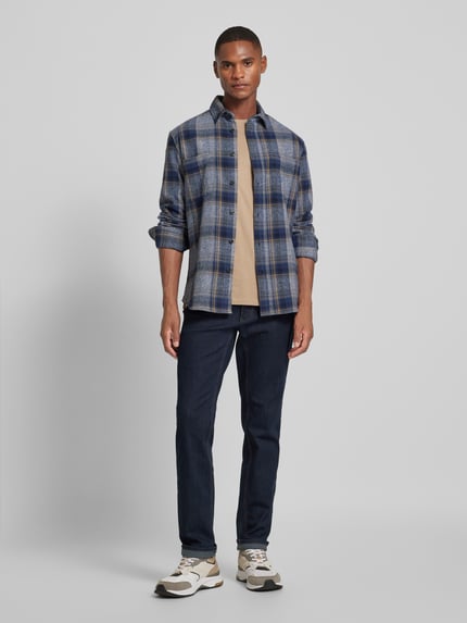 Brax Comfort fit jeans in 5-pocketmodel model 'Cooper' Marineblauw - 1