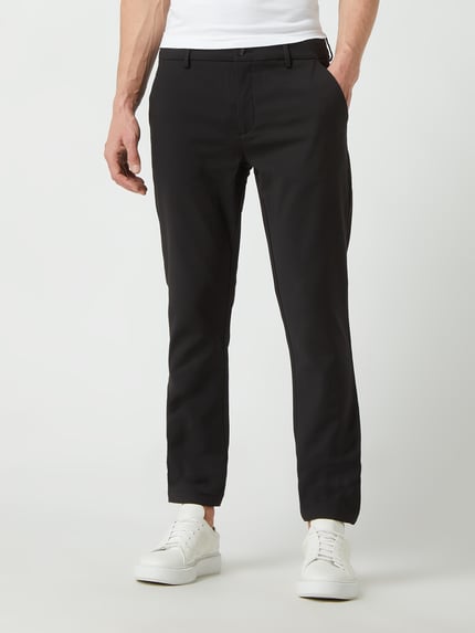 Casual Friday Slim Fit Hose in unifarbenem Design Modell 'Philip' Black 4