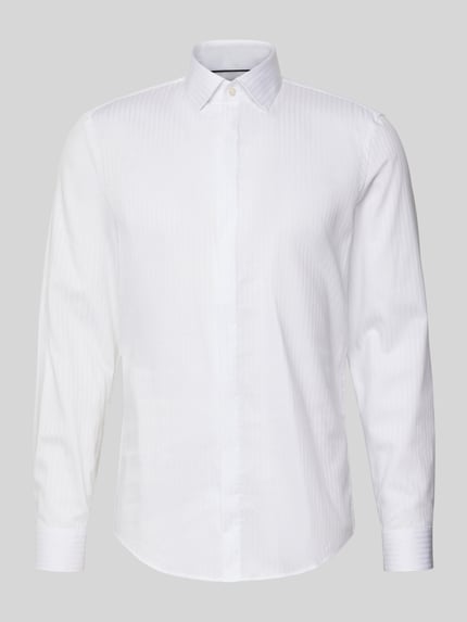 Jake*s Slim Fit Business Hemd aus Baumwolle mit Kentkragen Weiss 2