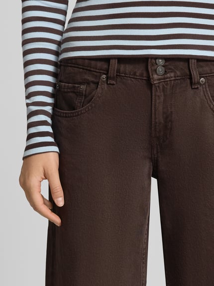 Levi's® Jeansy o kroju straight fit z czystej bawełny model 'SUPERLOW' Średniobrązowy 3