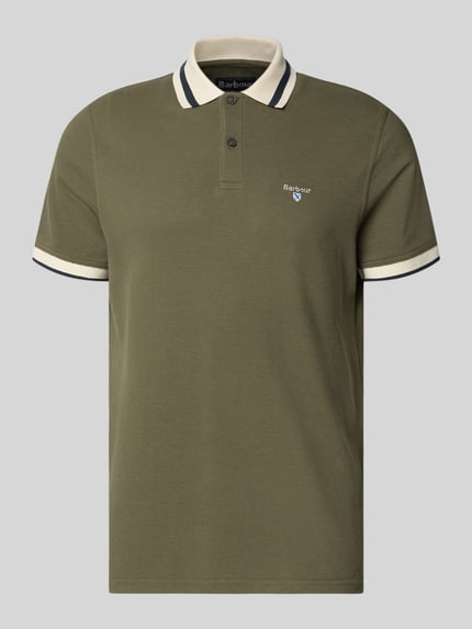 Produktfoto, Regular Fit Poloshirt aus reiner Baumwolle Modell 'ANTHORN' von Barbour in Olivgrün mit Kontrastdetails, Herren Poloshirt