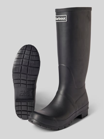 Barbour Laars met label in reliëf model 'Abbey Tall Welly' Zwart - 4