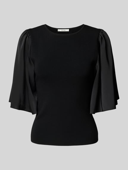 Gestuz T-Shirt mit Ärmeln aus fließendem Stoff Modell 'sama' Black 2