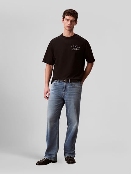 Calvin Klein Jeans Relaxed Fit T-Shirt aus reiner Baumwolle Black 1