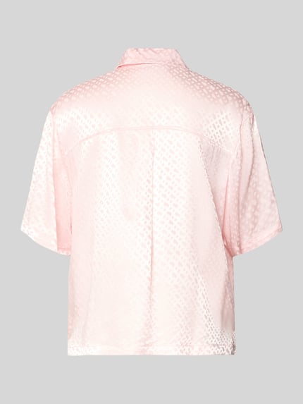 Produktfoto, Regular Fit Pyjama-Oberteil aus reiner Viskose von BOSS, efekt: jednolity kolor, satyna, krój regular fit, aplikacja z metką z metalu, kołnierzyk koszulowy, zapięcie: listwa guzikowa, rękaw: krótki rękaw, zakończenie: z rozcięciem, materiał: wiskoza