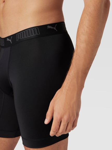 PUMA Boxershorts mit elastischem Logo-Bund im 2er-Pack Modell 'Sport' Black 3