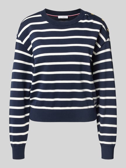 Tommy Hilfiger Pullover mit Knöpfen an der Schulter Dunkelblau 2