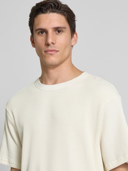 KnowledgeCotton Apparel T-Shirt mit Label-Detail Offwhite 3