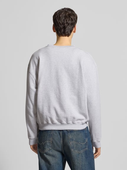 POMPEII BRAND Bluza z detalem z logo model ‘EMILIO’ Jasnoszary melanż 5