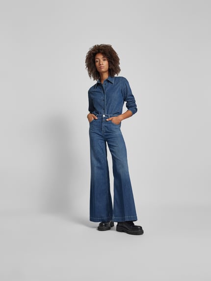 Closed Jeansjack met knoopsluiting Blauw - 1