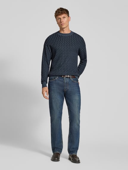 DRYKORN Strickpullover aus Viskose-Woll-Mix Modell 'VALDRIK' Dunkelblau 1