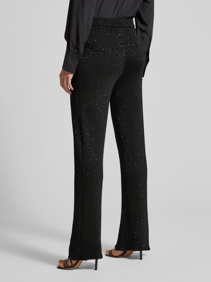 Selected Spodnie materiałowe z efektowną przędzą model ‘JOSIE’ Czarny 5