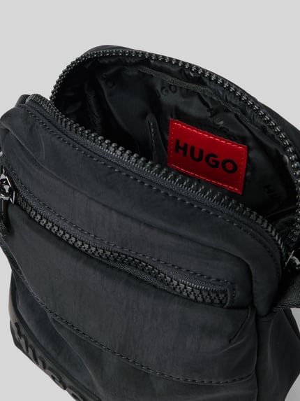 HUGO Torba na ramię z naszywką z logo model ‘Colyns’ BLACK 5