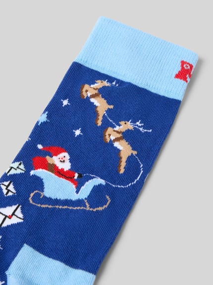 Happy Socks Socken aus elastischem Baumwoll-Mix mit Logo-Stitching Blau 2