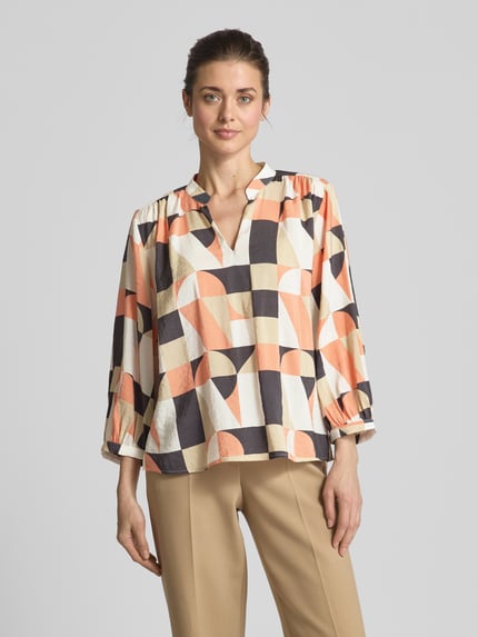 OPUS Blusenshirt mit V-Ausschnitt Modell 'Falinde' Orange 4
