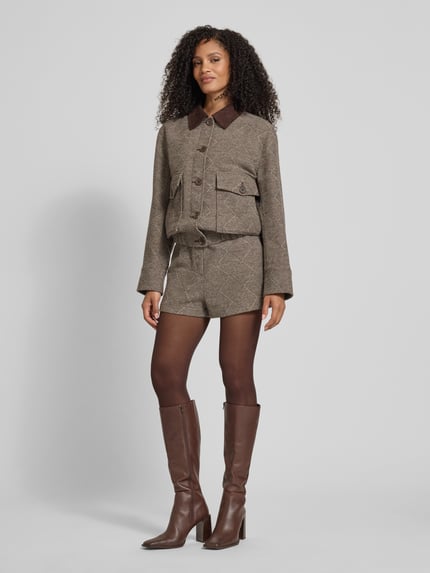 Jake*s Studio Woman Jacke mit Umlegekragen und Pattentaschen Dunkelbraun 1