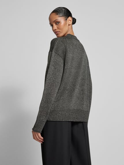 Jake*s Collection Pullover van effectgaren met ronde hals Middengrijs - 5