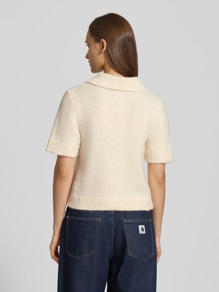 Gina Tricot Strickcardigan mit 1/2-Arm und Woll-Anteil Offwhite 5