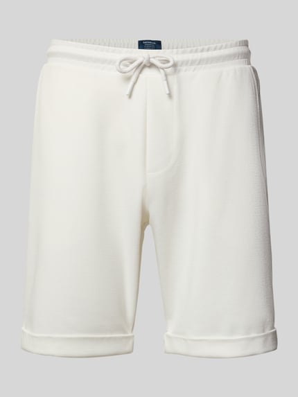 Produktfoto, Shorts mit elastischem Bund und Gesäßtasche von MCNEAL in Weiß, Material-Mix mit Viskose-Anteil, Regular Fit, feine Struktur