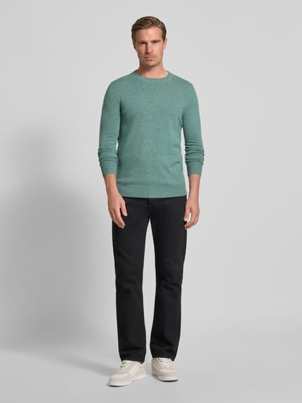 Christian Berg Men Strickpullover aus Wolle-Kaschmir-Mix Schilf Melange 1