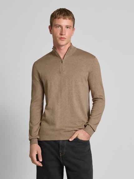 ONLY & SONS Regular fit schipperstrui van een mix van katoen en viscose, model 'LOUI' Beige gemêleerd - 4