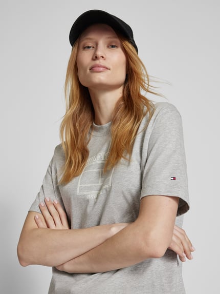 Tommy Hilfiger T-shirt van zuiver katoen Middengrijs - 3