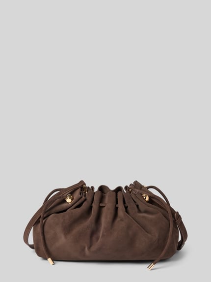 Produktfoto, Shoulder Bag aus Leder-Optik Modell 'Rena' van Seidenfelt in bruin, Hoofdvak met ritssluiting, smalle schouderband, 30x20x10 cm, bandlengte 115 cm
