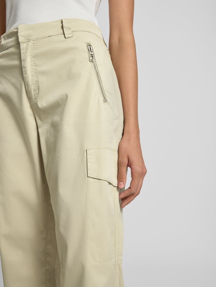 MOS MOSH Spodnie cargo o kroju relaxed fit z kieszeniami zapinanymi na zamek błyskawiczny model ‘Holt’ Limonkowy 3