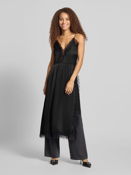 NOISY MAY® Midikleid mit Spitzenbesatz Modell 'LOUISE' Black 1