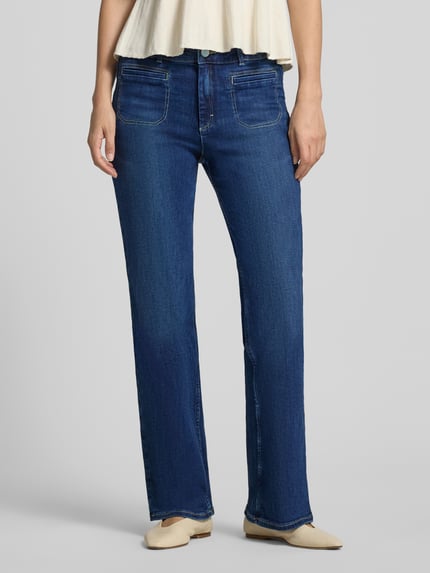 Christian Berg Woman Bootcut Jeans aus Baumwoll-Mix Marine Melange 4